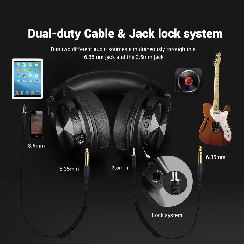 OneOdio A70 Wireless Headphones With Mic Bluetooth 5.2 Headset Over Ear Professional Recording Studio Monitor DJ Headphones