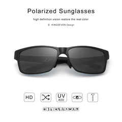 KINGSEVEN Men Polarized Sunglasses Aluminum Magnesium Sun Glasses Driving Glasses Rectangle Shades For Men Oculos masculino Male