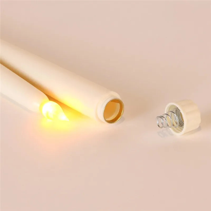 Pack of 6 Remote or not Remote Control Yellow Light Long Plastic Taper Candles,Not wax material 28 cm Remote Flameless Candles