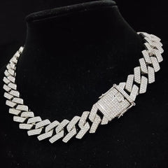 Men Women Hip Hop Chain Necklace for Fashion party 20mm width Rhombus Cuban Chains Necklace Hiphop Iced Out Bling Bling jewelry