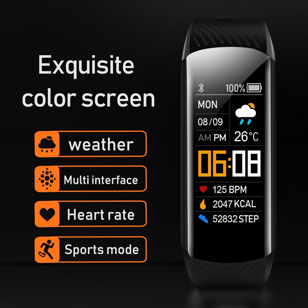 Original Fitness Smart Watch Heart Rate Monitor Weather Clock Band Sport Waterproof Smartwatch for Men Women iPhone Android 2023