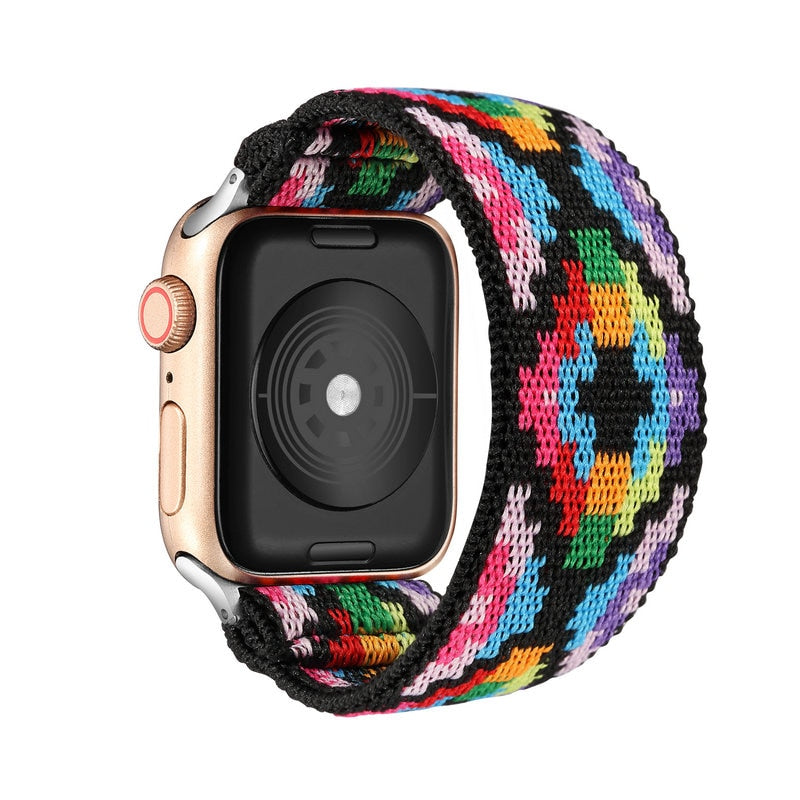 Bohemia Elastic Nylon Solo Loop for Apple Watch Band 7 45mm 38mm 44mm For Iwatch Series 6 5 4 Replacement Strap 41mm 40mm 42mm