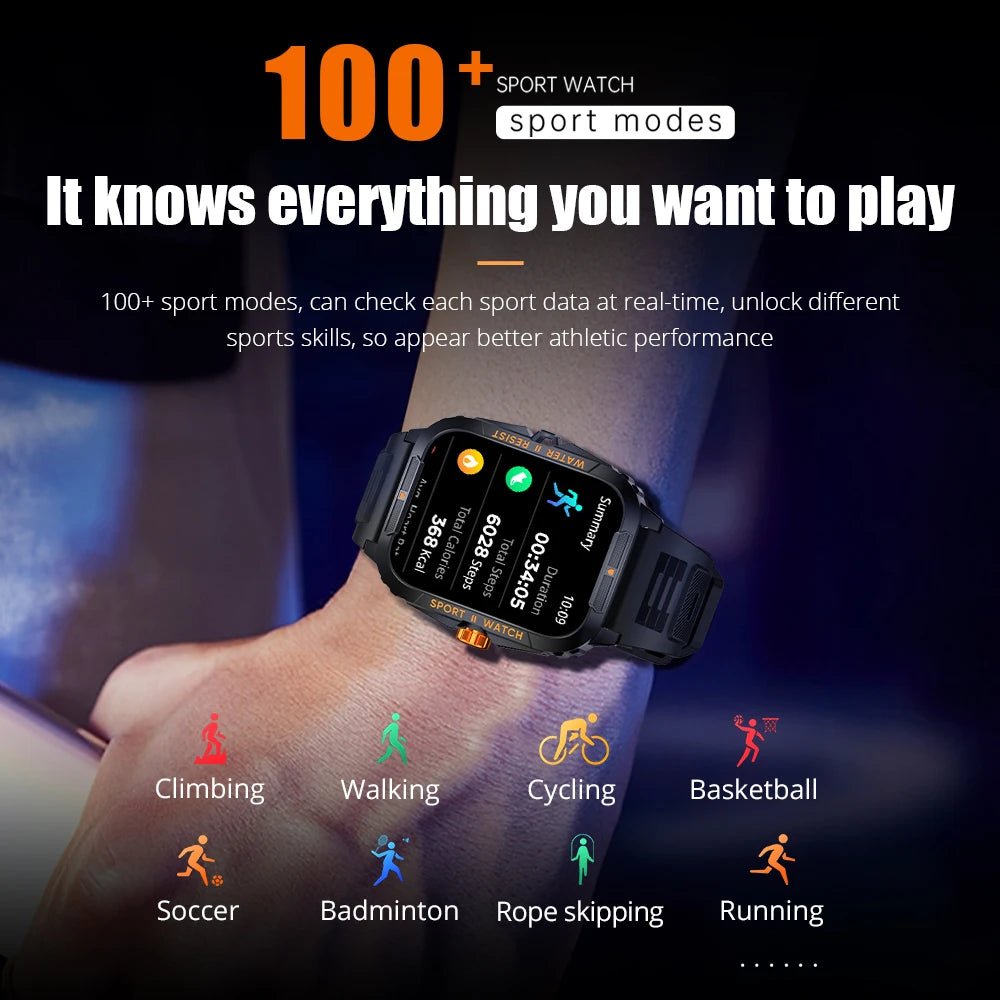 COLMI P76 1.96" Outdoor Military Smartwatch Men Bluetooth Call Smart Watch 3ATM IP68 Waterproof Sports Fitness Watches