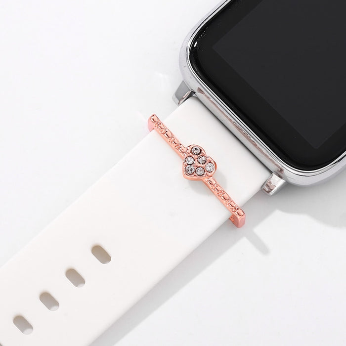 Watchband Decorative Charms Cartoon Round Charms for Apple Bracelet Silicone Accessories for Smartwatch Strap Ring Charms Stud