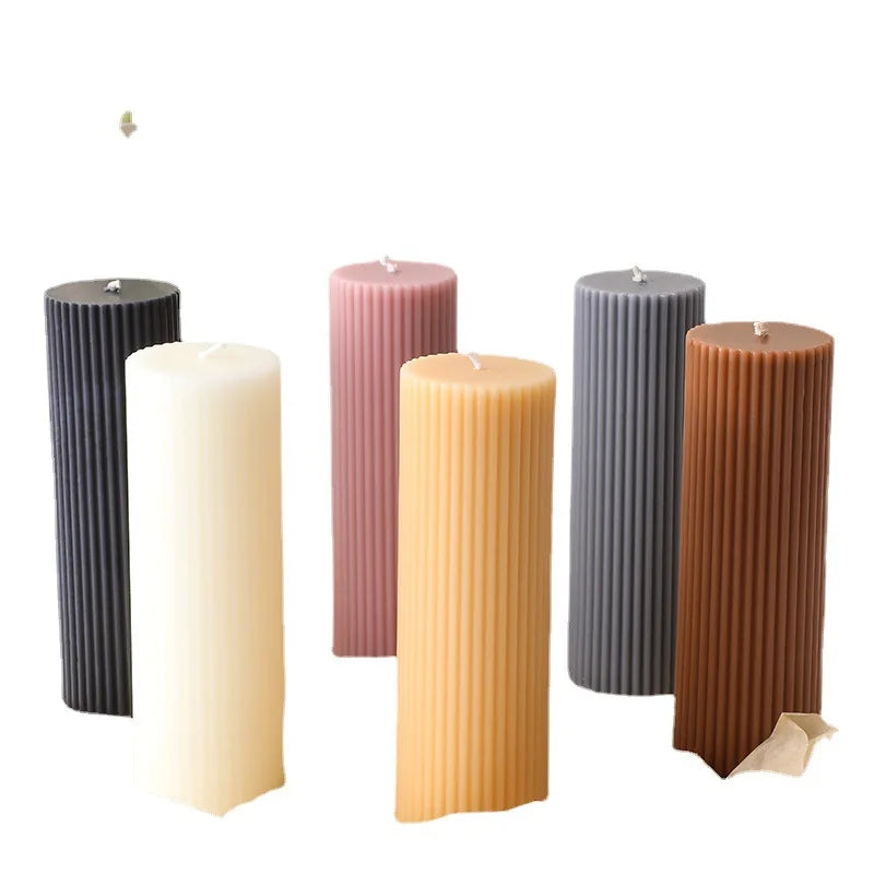 Pillar Candles Cylindrical gear candle household decoration handmade aromatic candle creative candle geometric decoration