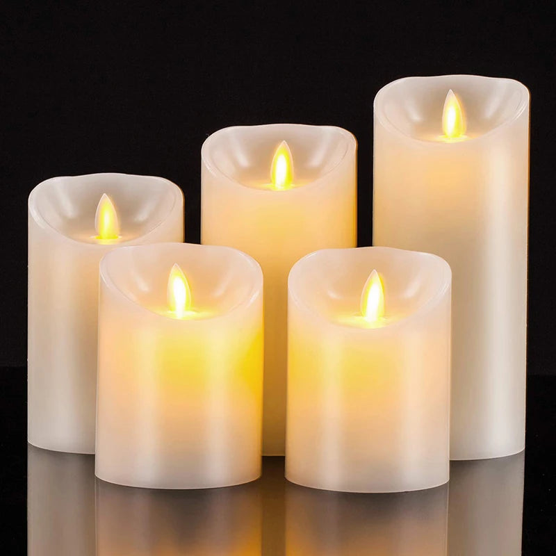 Remote Control Flameless Wedding Decorative Candles, Battery Operated Pillar, Real Wax Wick, Electric LED Candle, Gift Sets