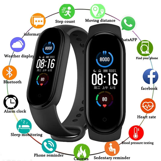 M5 Smart Watch Color Screen Step Counting Multi Sport Mode Message Reminder Photography Music Remote Control Smart Band