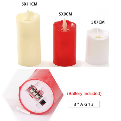 LED Flameless Candles , 3PCS/ 6PCS LED Candles Lights Battery Operated Plastic Pillar Flickering Candle Light for Party Decor