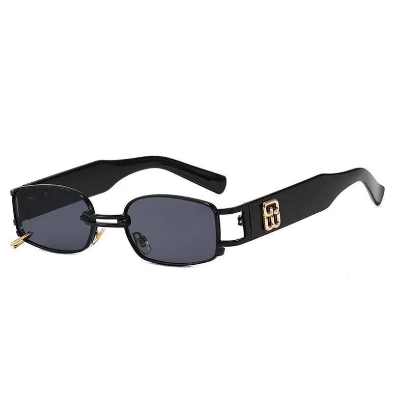 Vintage Square Sunglasses Metal Ring Women's Luxury Designer Funny Sun Glasses Shades for Men Oculos UV400 2020 Brand SG038