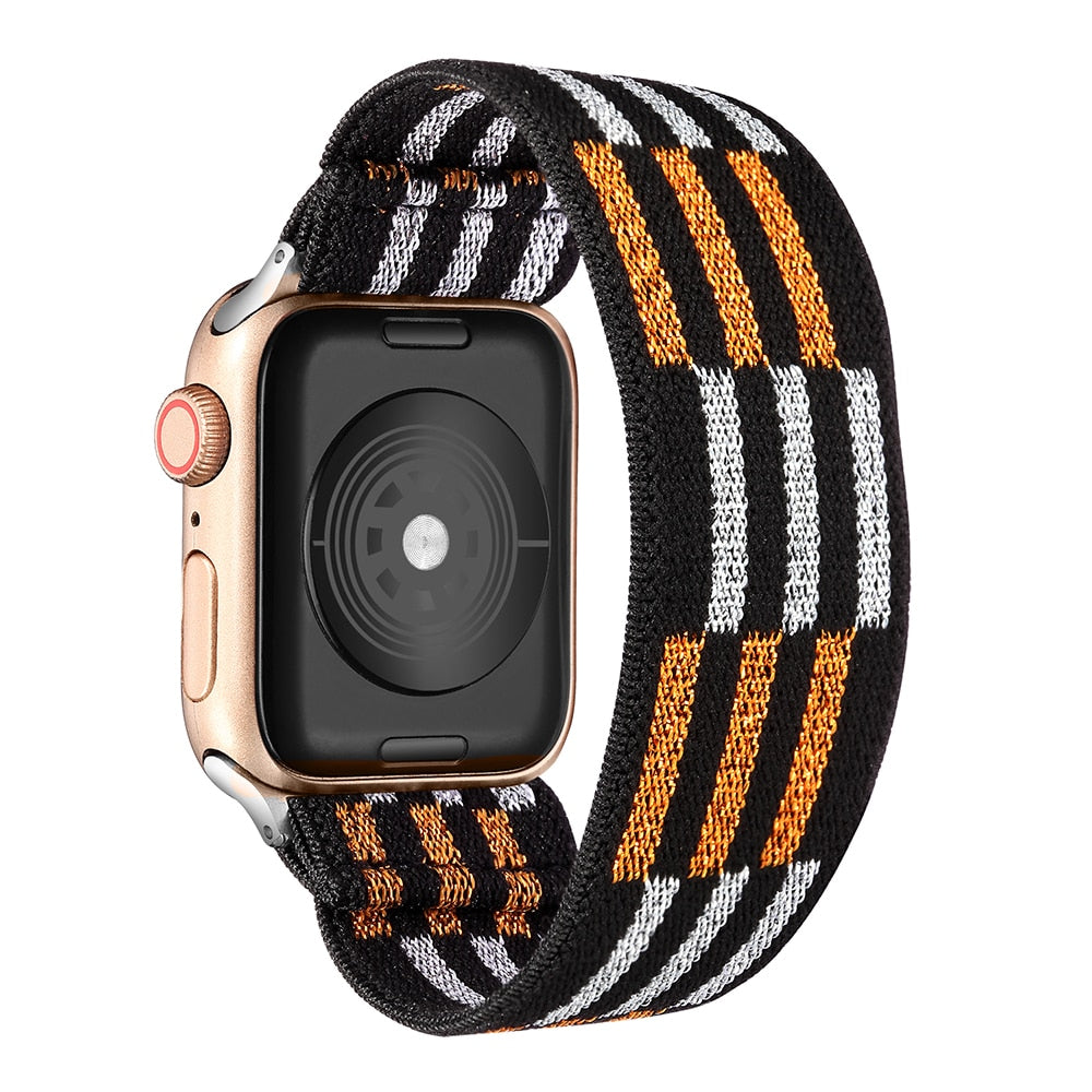 Bohemia Elastic Nylon Solo Loop for Apple Watch Band 7 45mm 38mm 44mm For Iwatch Series 6 5 4 Replacement Strap 41mm 40mm 42mm