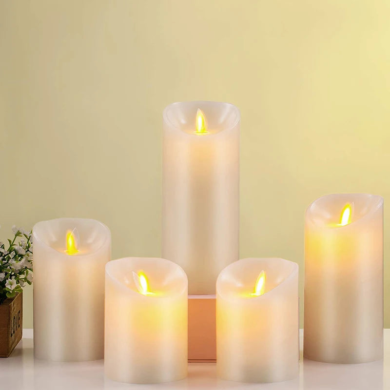 Remote Control Flameless Wedding Decorative Candles, Battery Operated Pillar, Real Wax Wick, Electric LED Candle, Gift Sets