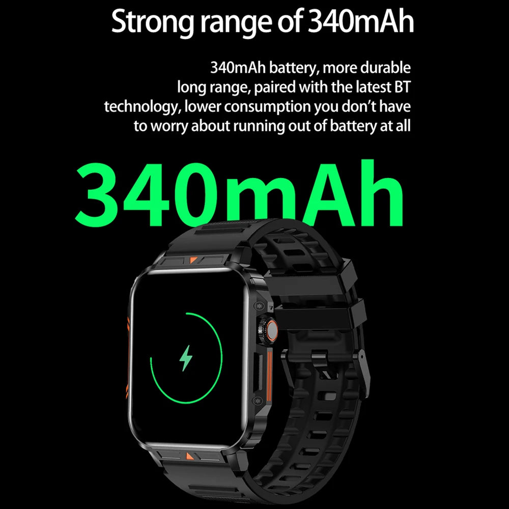 Military Outdoor GPS Sports Smart Watch Men 1.95 inch Heart Rate Blood Oxygen Bluetooth Call SmartWatches Men's For Android IOS