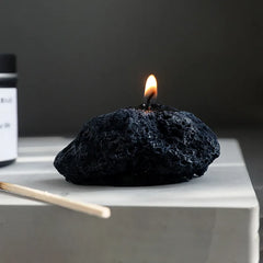 Mini Stone Shape Scented Candles Black Geometry Fragance Candle Gift Nordic Style Home Decor