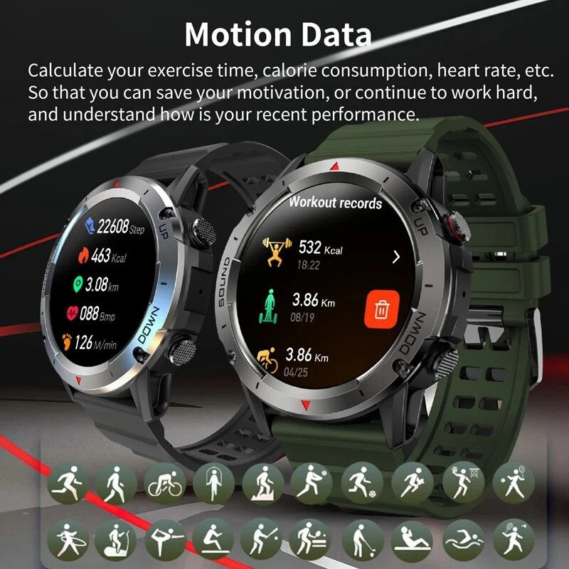 2023 NX9 Rugged Smart Watches Men For Android Huawei Ios Waterproof Watches 1.39'' HD Fitness Tracker Bluetooth Call Smartwatch
