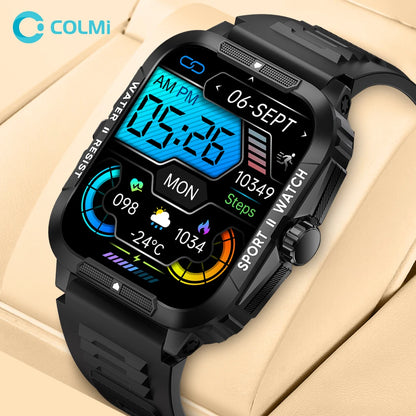 COLMI P76 1.96" Outdoor Military Smartwatch Men Bluetooth Call Smart Watch 3ATM IP68 Waterproof Sports Fitness Watches