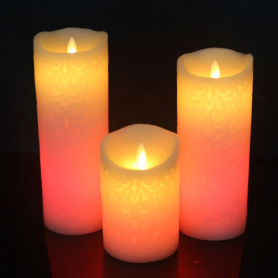 Color Change Gradient LED Candles Remote Control Electronic Flameless Breathing Candle Night Lights Wedding Party Decoration