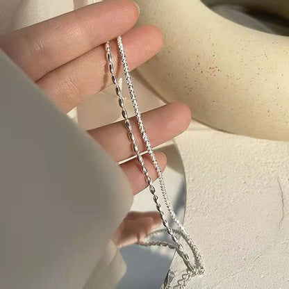 Sterling Silver Double Layer Bracelet Beads Exquisite Simple Women Bracelet