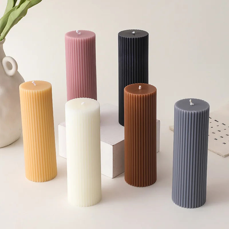 Pillar Candles Cylindrical gear candle household decoration handmade aromatic candle creative candle geometric decoration