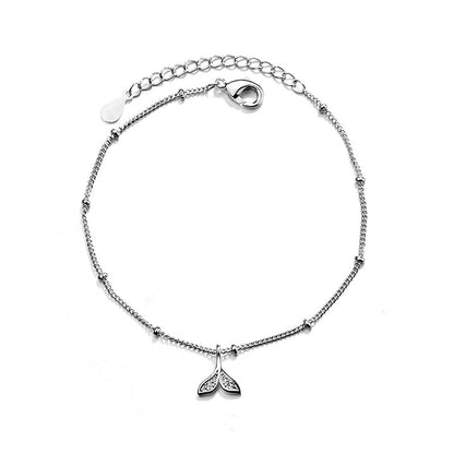 Sterling Silver Double Love Heart Hollow Round Beads Bracelet Female Fashion Romantic Jewelry Classic Adjustable