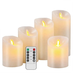 Remote Control Flameless Wedding Decorative Candles, Battery Operated Pillar, Real Wax Wick, Electric LED Candle, Gift Sets