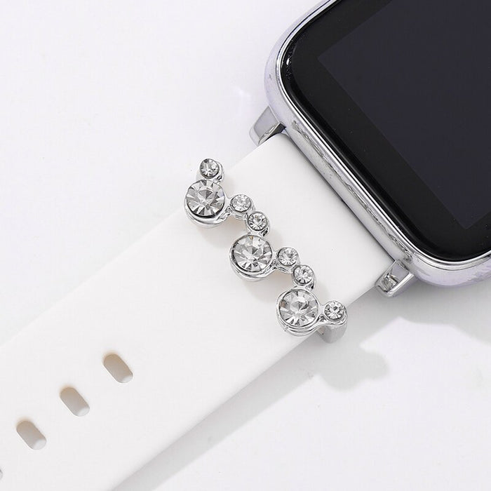 Watchband Decorative Charms Cartoon Round Charms for Apple Bracelet Silicone Accessories for Smartwatch Strap Ring Charms Stud
