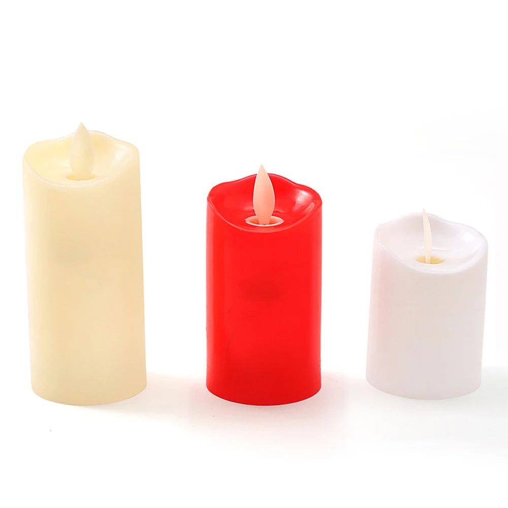 LED Flameless Candles , 3PCS/ 6PCS LED Candles Lights Battery Operated Plastic Pillar Flickering Candle Light for Party Decor