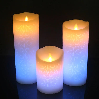 Color Change Gradient LED Candles Remote Control Electronic Flameless Breathing Candle Night Lights Wedding Party Decoration