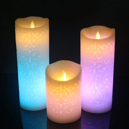 Color Change Gradient LED Candles Remote Control Electronic Flameless Breathing Candle Night Lights Wedding Party Decoration