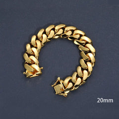 20mm Heavy Solid 18K Gold Plated Miami Cuban Link Chains Hip Hop Jewelry Choker Necklaces for Men Wholesale Price