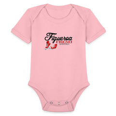 Organic Short Sleeve Figueroa Fresh Baby Bodysuit - light pink