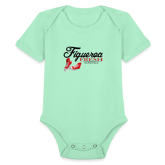 Organic Short Sleeve Figueroa Fresh Baby Bodysuit - light mint