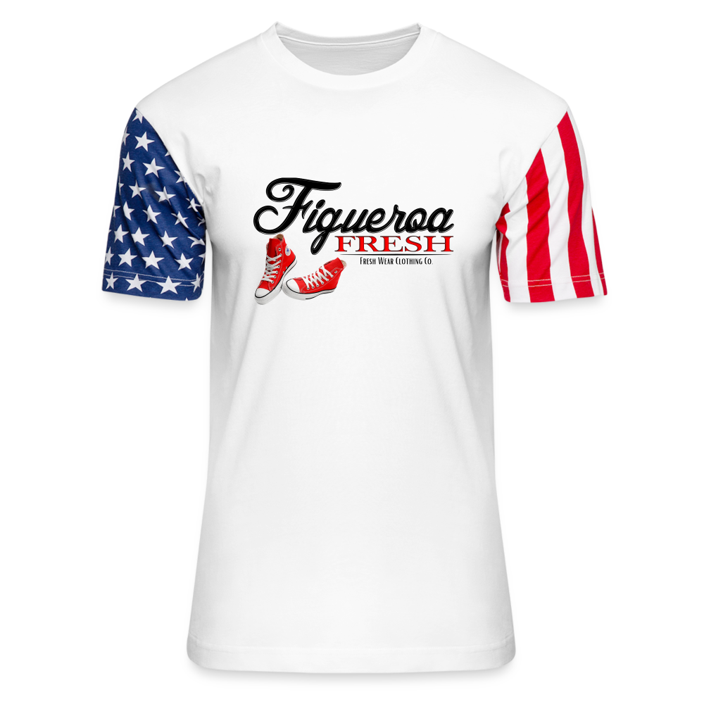 Figueroa Fresh Adult Stars & Stripes T-Shirt | LAT Code Five™ 3976 - white