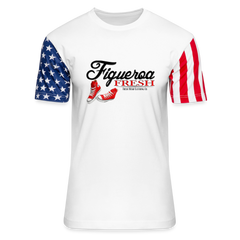 Figueroa Fresh Adult Stars & Stripes T-Shirt | LAT Code Five™ 3976 - white