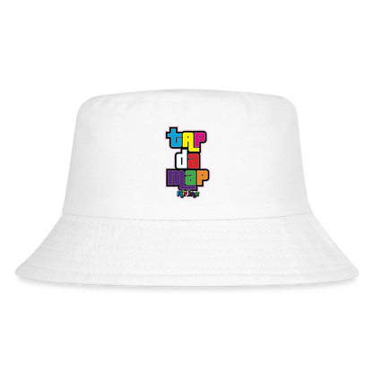 Kid's Tap Da Map Bucket Hat - white