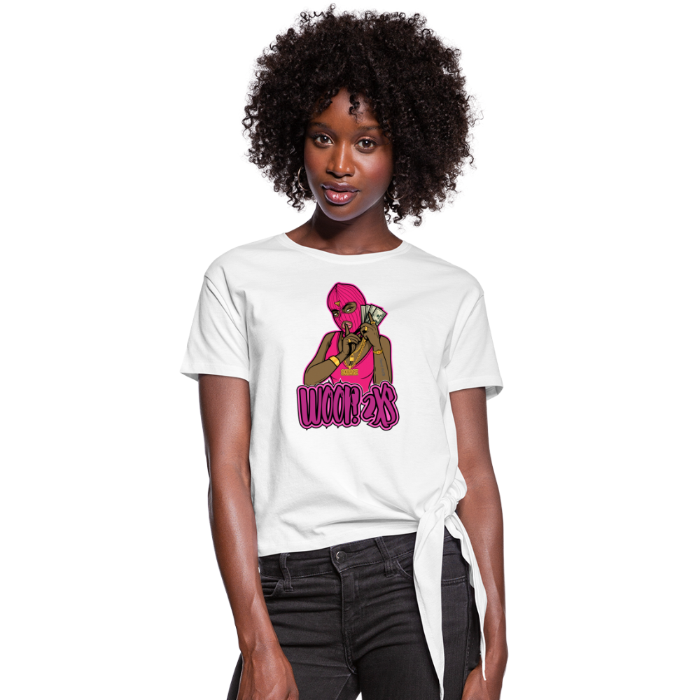 Women's Woop 2Xs Knotted T-Shirt - white