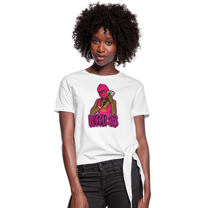 Women's Woop 2Xs Knotted T-Shirt - white