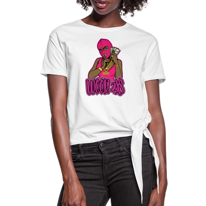 Women's Woop 2Xs Knotted T-Shirt - white