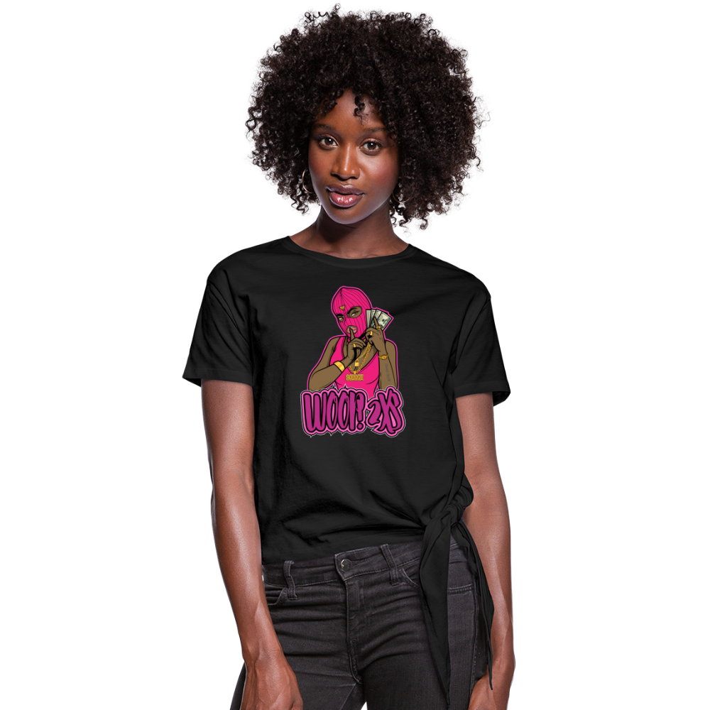 Women's Woop 2Xs Knotted T-Shirt - black