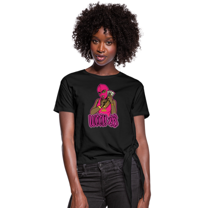 Women's Woop 2Xs Knotted T-Shirt - black