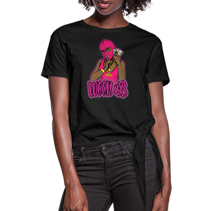 Women's Woop 2Xs Knotted T-Shirt - black