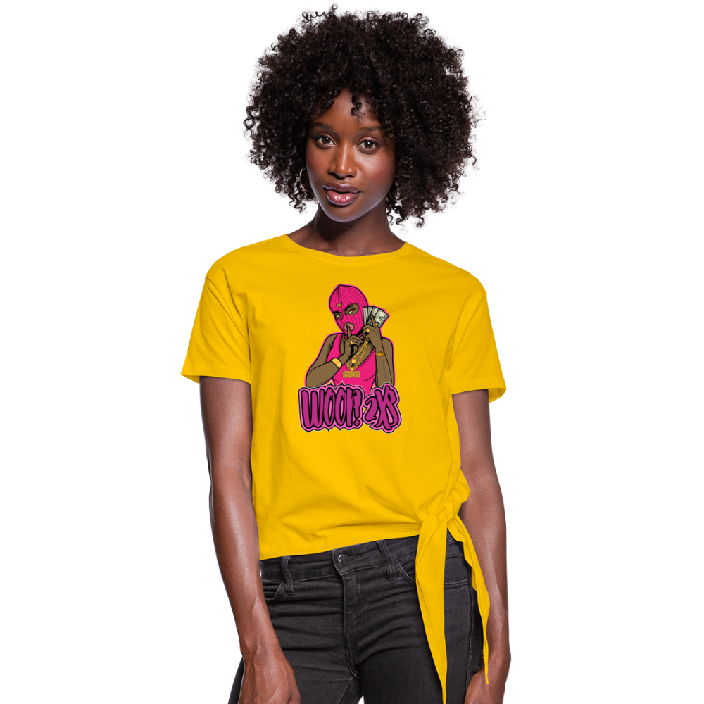 Women's Woop 2Xs Knotted T-Shirt - sun yellow