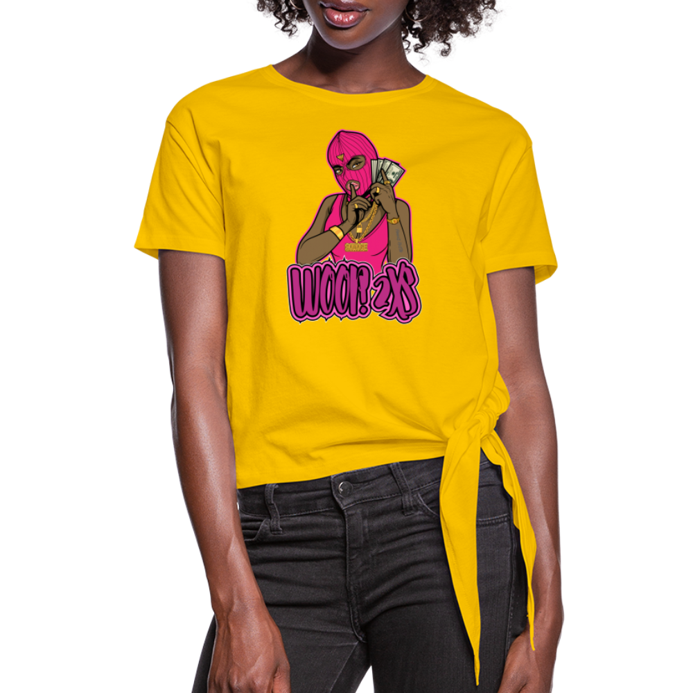 Women's Woop 2Xs Knotted T-Shirt - sun yellow