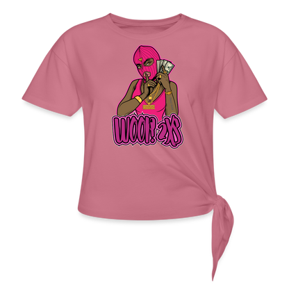 Women's Woop 2Xs Knotted T-Shirt - mauve