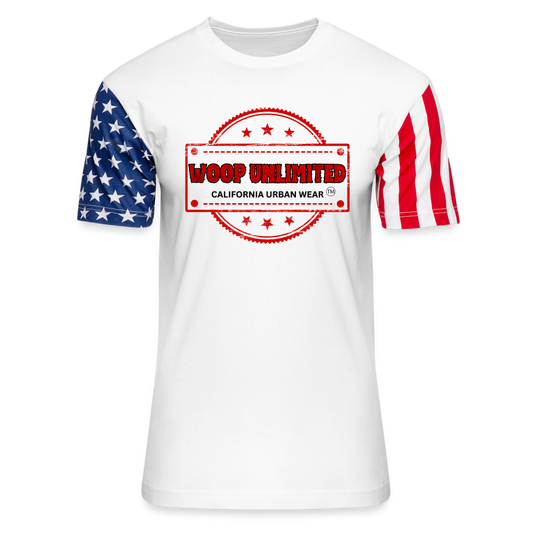 Woop Unlimited Adult Stars & Stripes T-Shirt | LAT Code Five™ 3976 - white