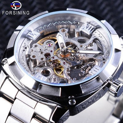 Forsining Automatic Mechanical Watch Openwork Waterproof Men Watch Men'S Watch Fully Automatic Mechanical Watch