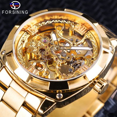 Forsining Automatic Mechanical Watch Openwork Waterproof Men Watch Men'S Watch Fully Automatic Mechanical Watch