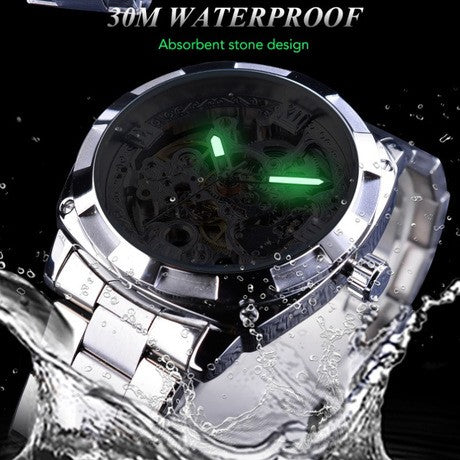 Forsining Automatic Mechanical Watch Openwork Waterproof Men Watch Men'S Watch Fully Automatic Mechanical Watch