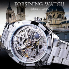 Forsining Automatic Mechanical Watch Openwork Waterproof Men Watch Men'S Watch Fully Automatic Mechanical Watch