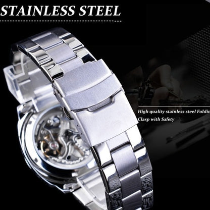 Forsining Automatic Mechanical Watch Openwork Waterproof Men Watch Men'S Watch Fully Automatic Mechanical Watch