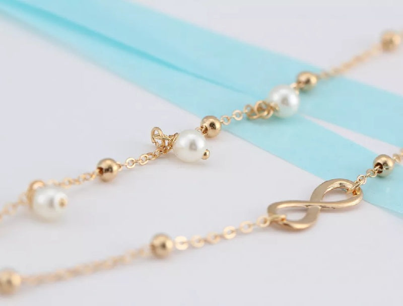 Creative Double Chain Beach Infinity Anklet